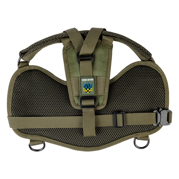 Шлея для службових собак WAUDOG PRO металевий фастекс L В 70-100 см хакі