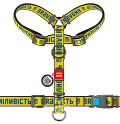 Collar Шлея для собак Waudog нейлон з QR-паспортом Н-подібний малюнок Сміливість A 40 - 70 см, B 50 - 80 см, 20мм