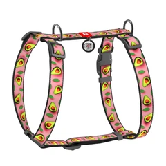 Шлея анатомічна з QR адресником WAUDOG Nylon малюнок "Авокадо" M (4823089376776)