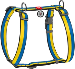Шлея для собак Collar WAUDOG Nylon анатомічний з QR паспортом, малюнок "Colors of freedom" L (5160-4020Collar)