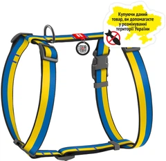 Шлея для собак Collar WAUDOG Nylon анатомічний з QR паспортом, малюнок "Colors of freedom" L (5160-4020Collar)