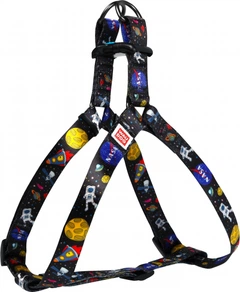 Шлея для собак анатомічна Collar WAUDOG Nylon з QR паспортом, малюнок "NASA", пластиковий фастекс, M, Ш 20 мм, Дов 50-80 см (5020)A