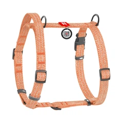 Collar Шлея S 35-50 см анатомічна Н-подібна WAUDOG Re-cotton з QR паспортом коричнева для собак