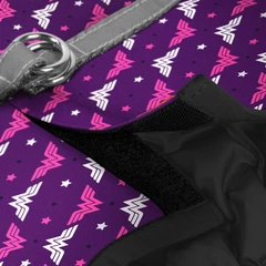 Шлея для собак м'яка Waudog Clothes Диво-жінка з QR паспортом XS1 24-27 см х 18-20 см Фіолетовий (1001-4008 Col)