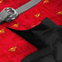 Шлея для собак м'яка Waudog Clothes Супермен з QR паспортом XS1 24-27 см х 18-20 см Червоний (1001-4007 Col)