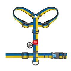 Collar Шлейка Н-подібна WAUDOG Nylon з QR паспортом та малюнком «Colors of freedom» S 30-40/15 мм