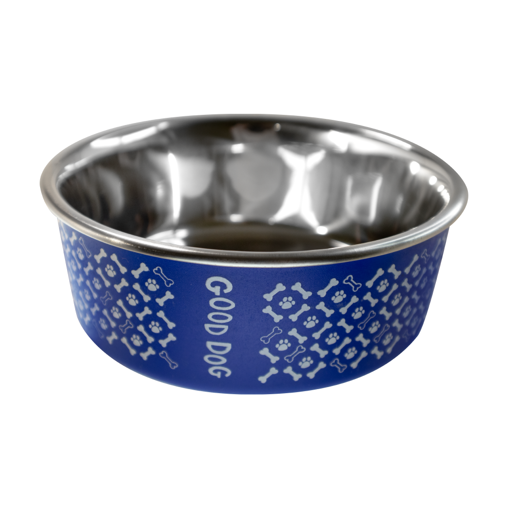 Миска металева ArjanImpex Fusion Good Dog 280 мл / 11 см - блакитний