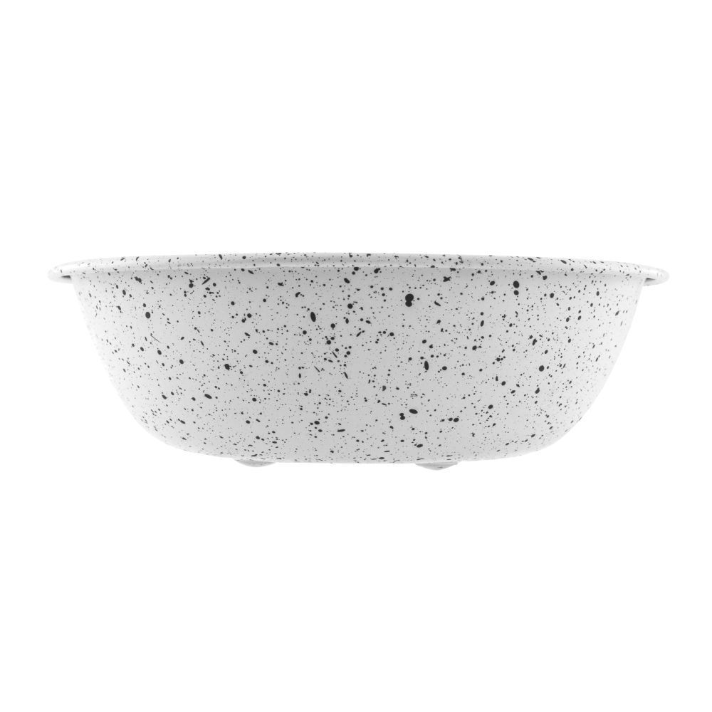 ArjanImpex Premium Ribbed Speckle миска металева для собак 470 мл - білий