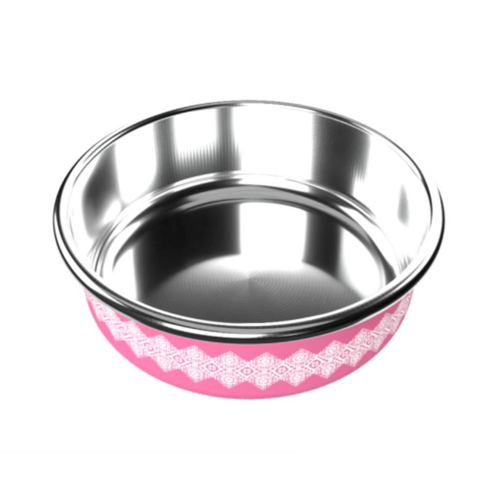 Миска металева ArjanImpex Fusion Good Dog 280 мл / 11 см - рожевий