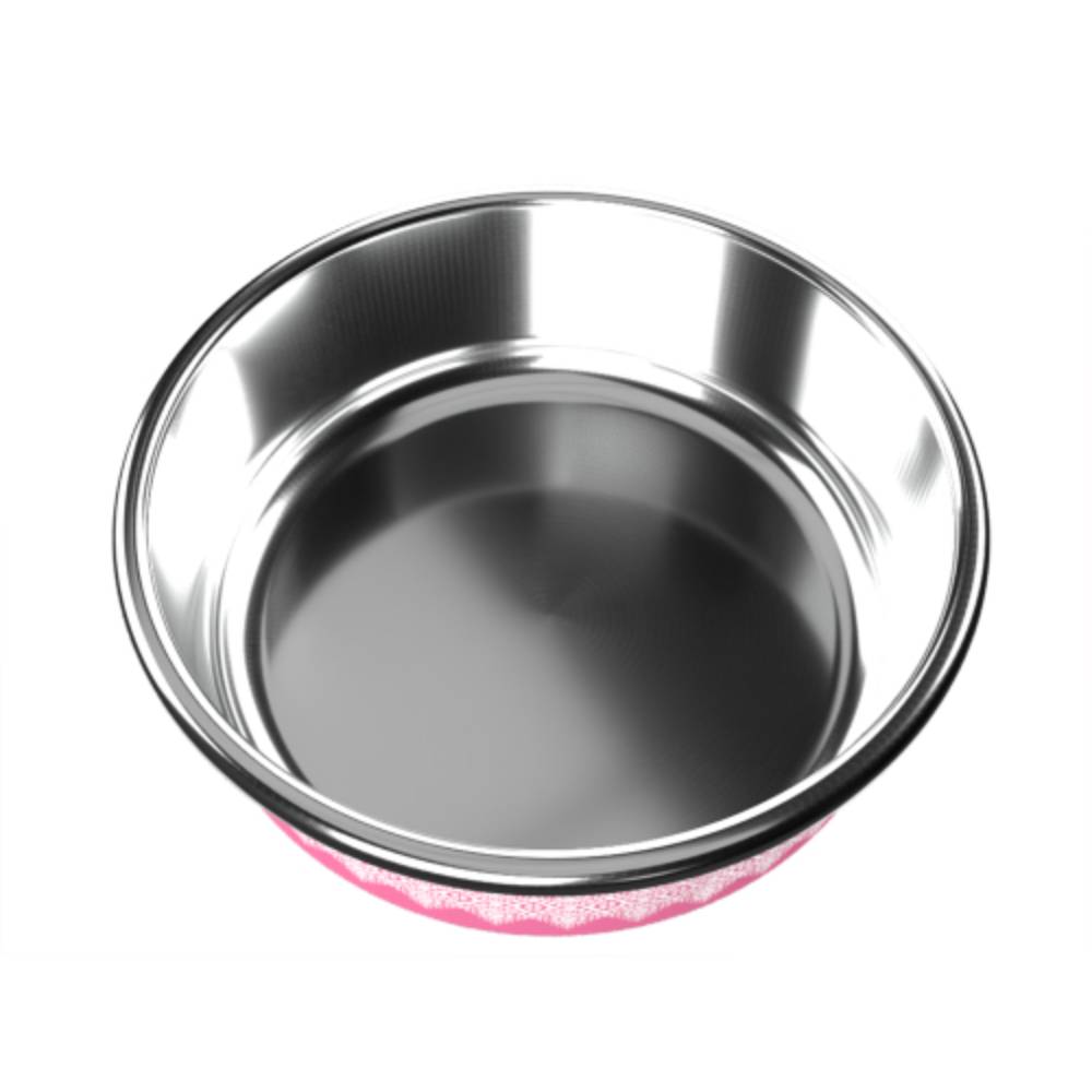 Миска металева ArjanImpex Fusion Good Dog 280 мл / 11 см - рожевий