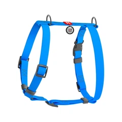 Collar Шлея для собак водостійкий WAUDOG з QR-паспортом, XL, Ш 40 мм, А 60-98 см, 69-110 см, блакитний