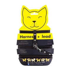 Шлея з повідцем для собак та котів Collar Натуральна Шкіра One Size