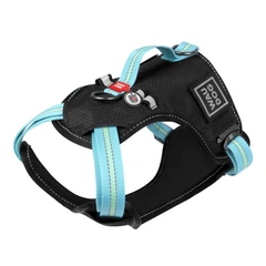 Collar Шлея для собак безпечна WAUDOG Nylon з QR паспортом, металічна пряжка-фастекс, L, Ш 25 мм, А 55-85 см, В 65-85 см блакитний