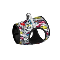 Collar Шлея для собак м'яка WAUDOG Clothes з QR паспортом, малюнок "Супермен комікс", S1, В 40-45 см, С 29-31 см