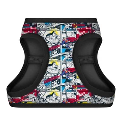 Collar Шлея для собак м'яка WAUDOG Clothes з QR паспортом, малюнок "Супермен комікс", S1, В 40-45 см, С 29-31 см
