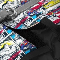Collar Шлея для собак м'яка WAUDOG Clothes з QR паспортом, малюнок "Супермен комікс", S1, В 40-45 см, С 29-31 см