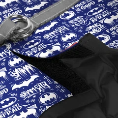 Collar Шлея для собак м'яка WAUDOG Clothes з QR паспортом, малюнок "Бетмен біло-блакитний", XS1, В 24-27 см, С 18-20 см