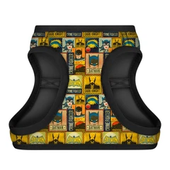 Collar Шлея для собак м'яка WAUDOG Clothes з QR паспортом, малюнок "Бетмен вінтаж", XS1, В 24-27 см, С 18-20 см