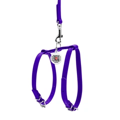 Collar Шлея з повідцем для собак шкіряна WAUDOG Glamour з QR паспортом, Ш 9 мм, А 20-30 см, В 30-40 см фіолетовий