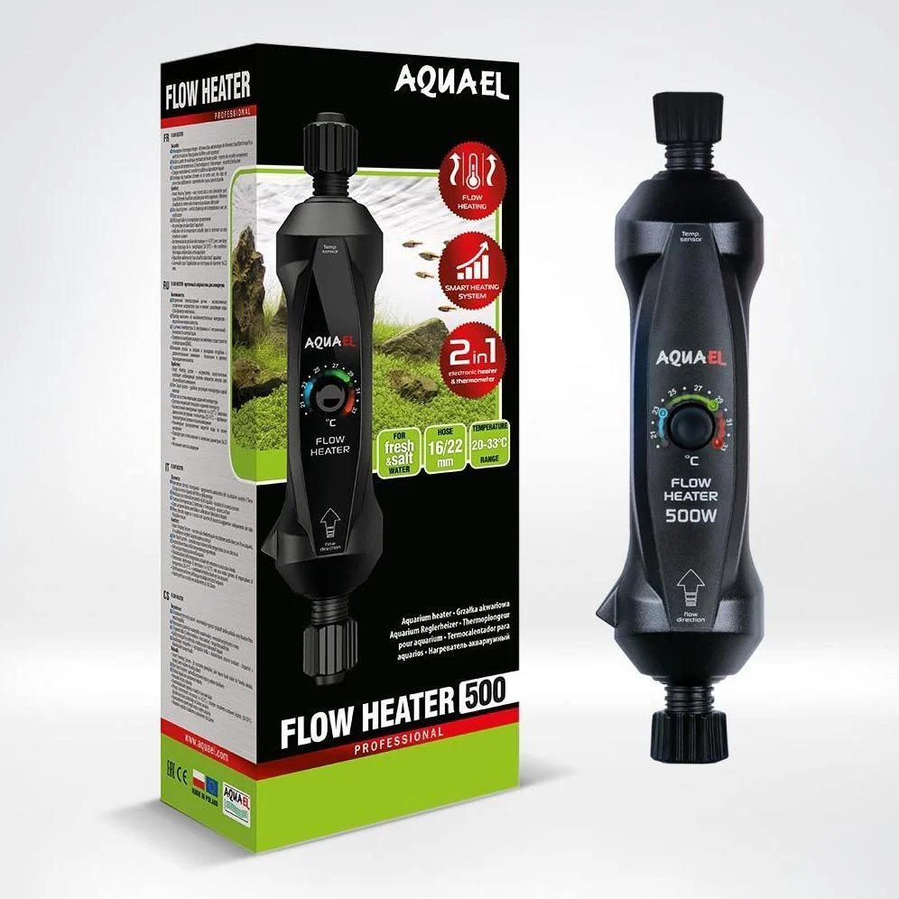 Обігрівач проточний Aquael Flow Heater 500 Вт з системою регулювання One Touch, 500 W