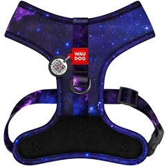 Шлея для собак дихаюча WAUDOG Mesh з QR адресником, малюнок "NASA21", M (234-0148)