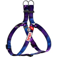 Нейлонова шлея для собак WAUDOG Nylon з QR паспортом, малюнок "NASA21", фастекс із замком 40-55 см 15 мм (4800-0148)