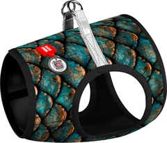 Шлея для собак м'яка WAUDOG Clothes з QR адресником, малюнок "Луска", XS1, В 24-27 см, С 18-20 см (220-0179collar)