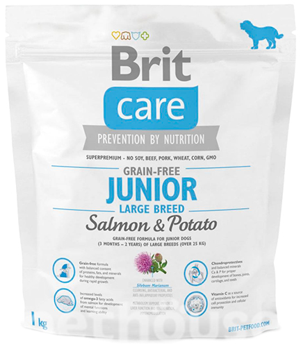Brit Care GF Junior Large Breed Salmon and Potato - Сухий беззерновий корм з лососем для молодих собак великих порід