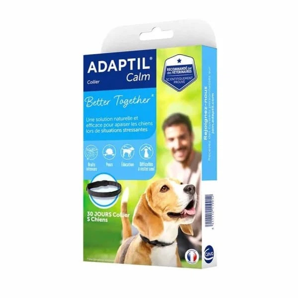 Нашийник для собак із заспокійливими феромонами Ceva Adaptil (Адаптіл) для цуценят та малих порід S-M (65596)