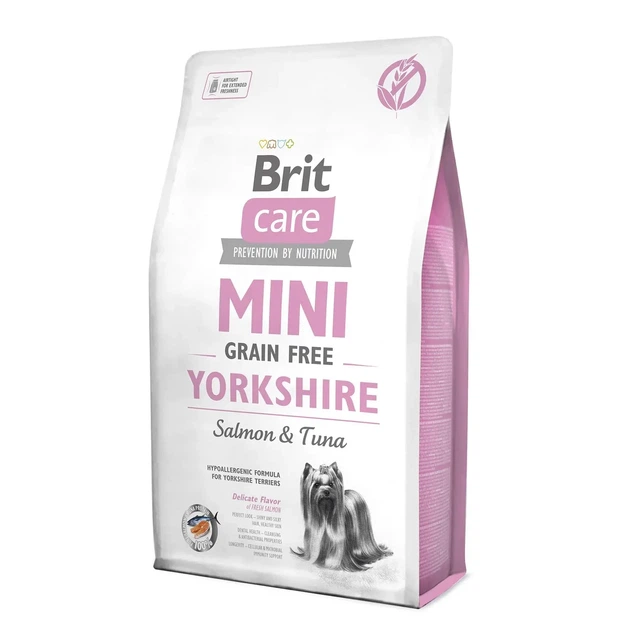 Сухий беззерновий корм для дорослих йоркширських тер'єрів Brit Care Mini Grain Free Yorkshire з лососем та тунцем 2 кг (170779/0190)