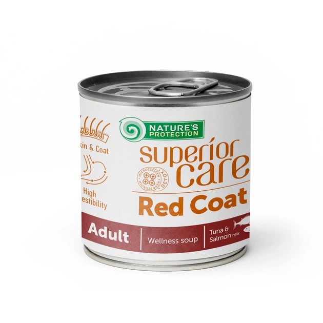 Nature's Protection Суп для рудих собак NP Superior Care Red Coat All Breeds Adult Salmon and Tuna з лососем та тунцем, 140мл