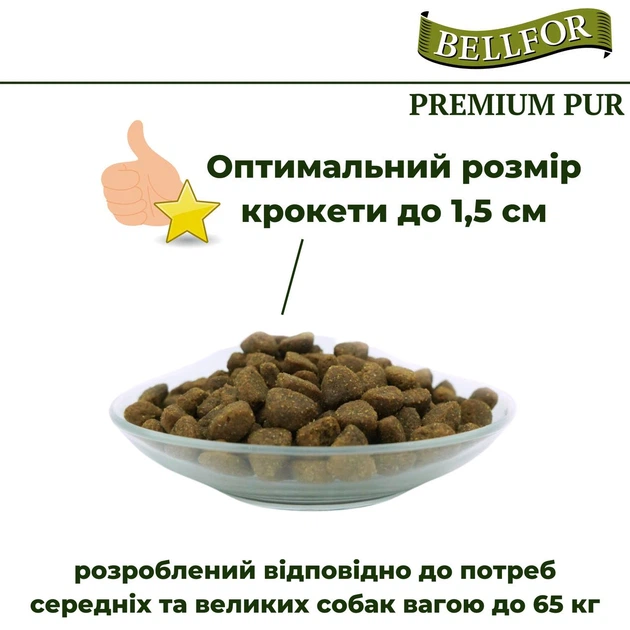 Сухий безглютеновий корм для собак з Куркою Bellfor Pur Premium FleischPlus 10 кг