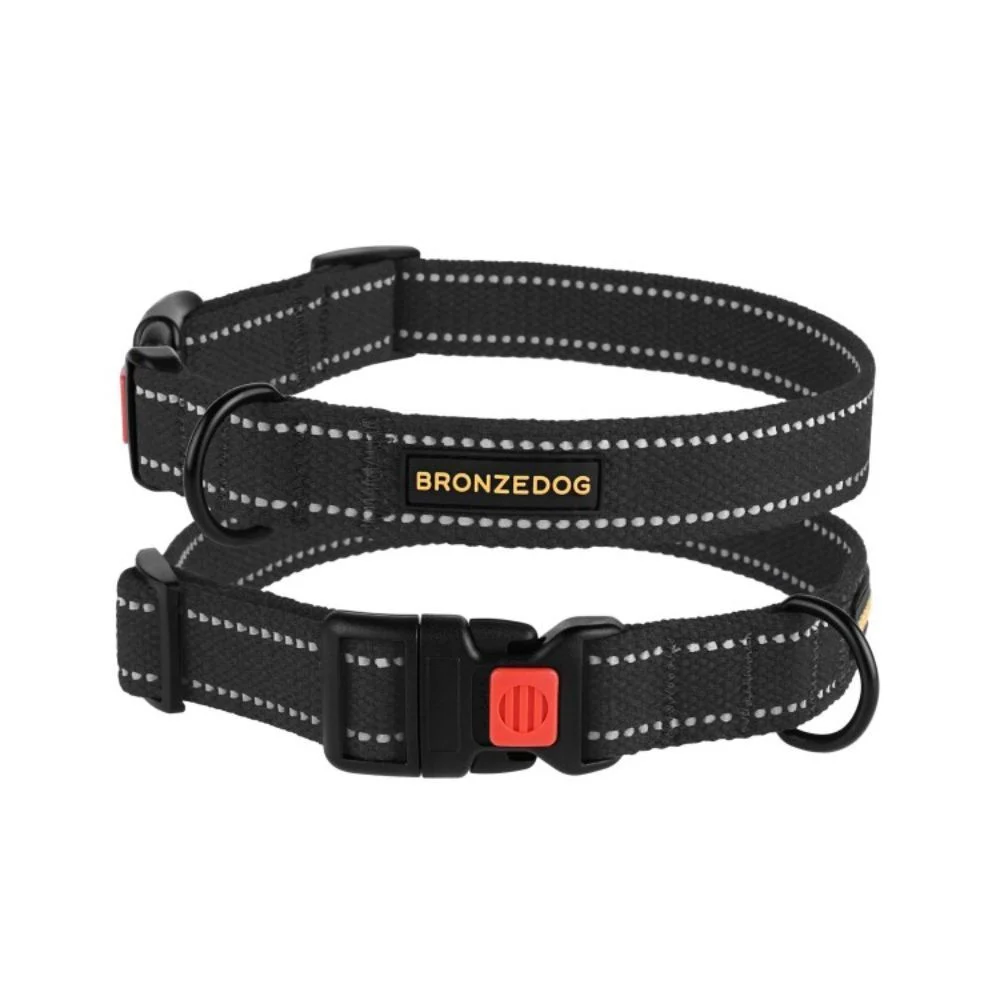 Barksi BronzeDog Cotton брезентовий нашийник для собак L - чорний