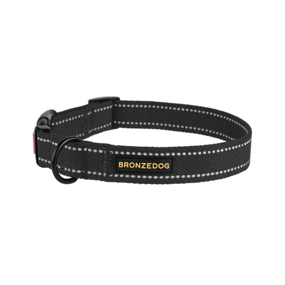 Barksi BronzeDog Cotton брезентовий нашийник для собак XL - чорний