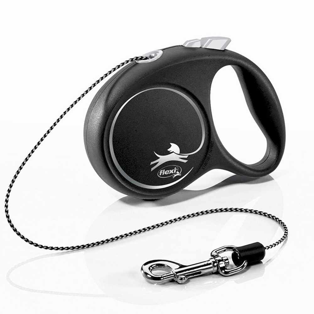 Flexi Black Design повідець-рулетка для собак М трос 5 м - чорний M