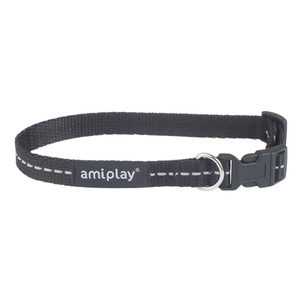 Amiplay Reflective нашийник для собак M - чорний