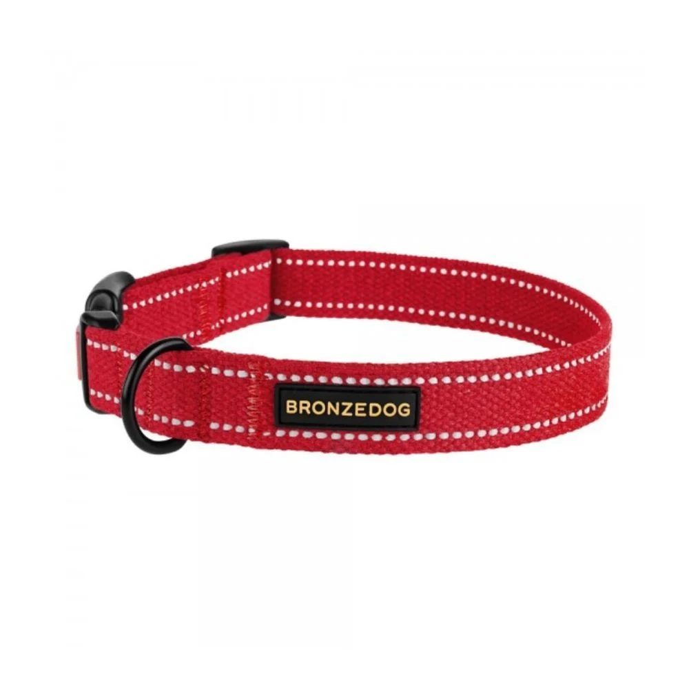 Barksi BronzeDog Cotton брезентовий нашийник для собак L - червоний