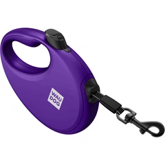 Повідець-рулетка для собак WAUDOG R-leash з контейнером для пакетів, світловідбивна стрічка, фіолетовий, розмір M, до 20 кг, 5 м (26289)