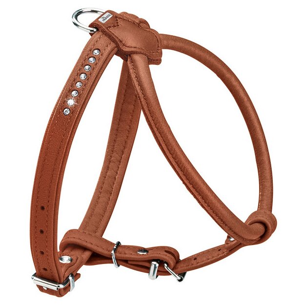 Шлея Hunter шкіряна «Round & Soft Luxus Elk Petit» 42 см / 55-61 см / 8-18 мм (коричнева)