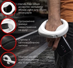 Повідець-рулетка WAUDOG кругла, для собак дрібних і середніх порід від 10 до 40 кг Біла (812715)