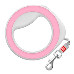 Повідець-рулетка для собак Waudog R-leash кругла зі світловідбивною стрічкою XS/M до 40 кг 2,9 м Рожевий (81277 Col)