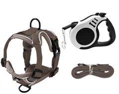 Без бренду Шлейка для котів з повідцем Pet Style S - Brown