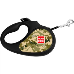 Повідець-рулетка для собак WAUDOG R-leash, малюнок "Мілітарі", світловідбиваюча стрічка, розмір XS, до 12 кг, 3 м (380-4026)