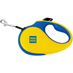 Повідець-рулетка для собак WAUDOG R-leash, малюнок "Colors of freedom", світловідбивна стрічка, розмір S, до 15 кг, 5 м (381-4020)