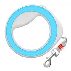 Повідець-рулетка для собак Waudog R-leash кругла зі світловідбивною стрічкою XS/M до 40 кг 2,9 м Блакитний (81272 Col)