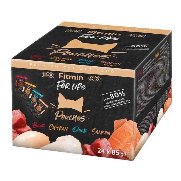 Fitmin Вологий корм (шматочки в соусі) з яловичиною для дорослих котів