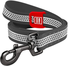 Повідець для собак водостійкий Collar WAUDOG Waterproof, світловідбивний, M, Ш 20 мм, Дл 305 см Сірий (260111Collar)