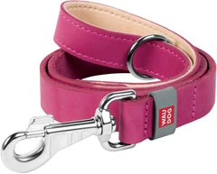 Повідець для собак шкіряний WAUDOG Classic XXS-XS Ш 14 мм Дл 122 см Рожевий (08137Collar)