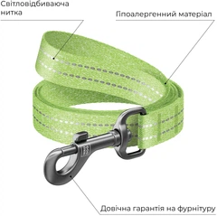 Повідець для собак WAUDOG Re-cotton S 15 мм х 5 м Зелений (40135Collar)