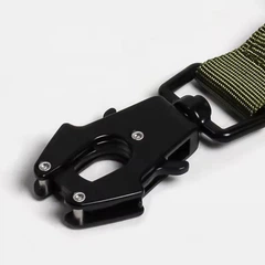Без бренда Повідець для собак Harness 114-150см, з металевим тактичним карабіном, банджі-повідець з двома ручками Коричневий (177-KHAKI)